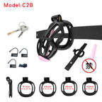 3D Printed Male Chastity Cage – Resin Lock with Strap & Perforated Ring Design for Men