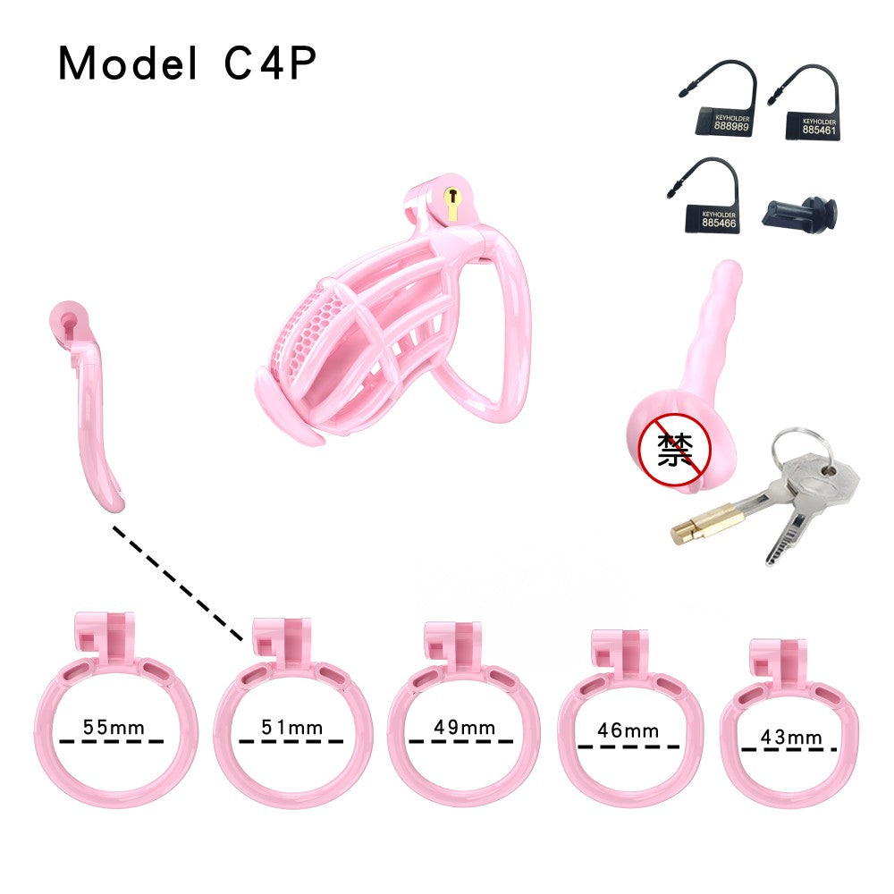 Honeycomb Obedient Chastity Cage – Lightweight Resin, 5 Ring Sizes & Built-in Lock