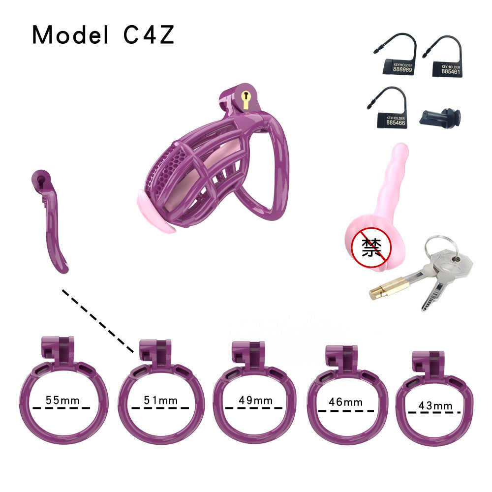 Honeycomb Obedient Chastity Cage – Lightweight Resin, 5 Ring Sizes & Built-in Lock