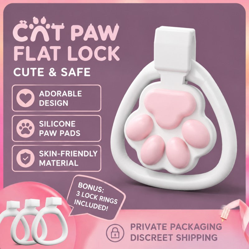 Cat Paw Silicone Flat Lock Chastity Device