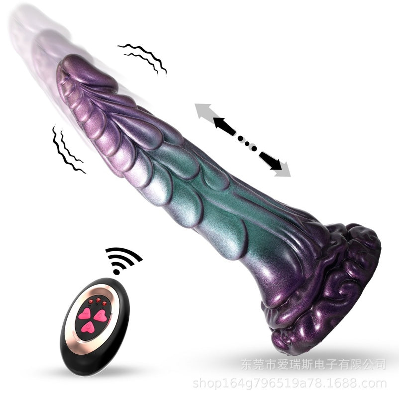 Thrusting Dragon Dildo | Platinum Silicone Fantasy Vibrator with Remote & Heating – Domlust