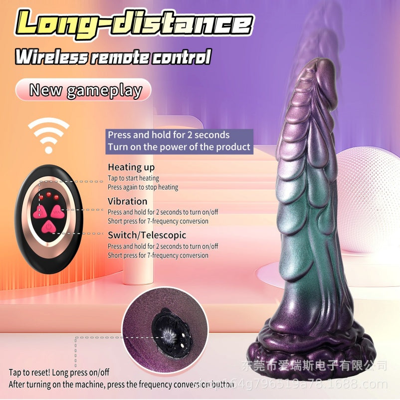 Thrusting Dragon Dildo | Platinum Silicone Fantasy Vibrator with Remote & Heating – Domlust