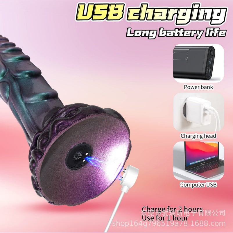 Thrusting Dragon Dildo | Platinum Silicone Fantasy Vibrator with Remote & Heating – Domlust