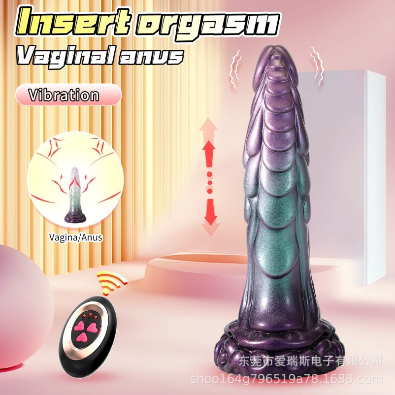 Thrusting Dragon Dildo | Platinum Silicone Fantasy Vibrator with Remote & Heating – Domlust