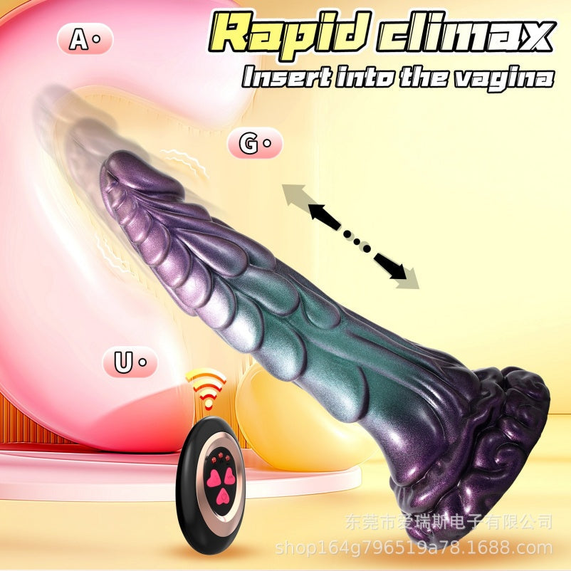 Thrusting Dragon Dildo | Platinum Silicone Fantasy Vibrator with Remote & Heating – Domlust