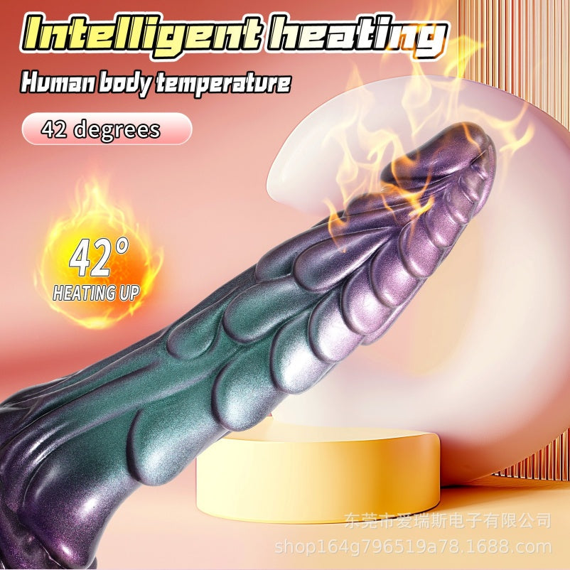 Thrusting Dragon Dildo | Platinum Silicone Fantasy Vibrator with Remote & Heating – Domlust