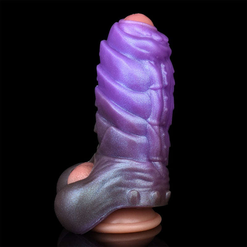 5.5-Inch Fantasy Penissleeve Extender – Flexible Coiling with Bionic Skeleton and Spiral Texture