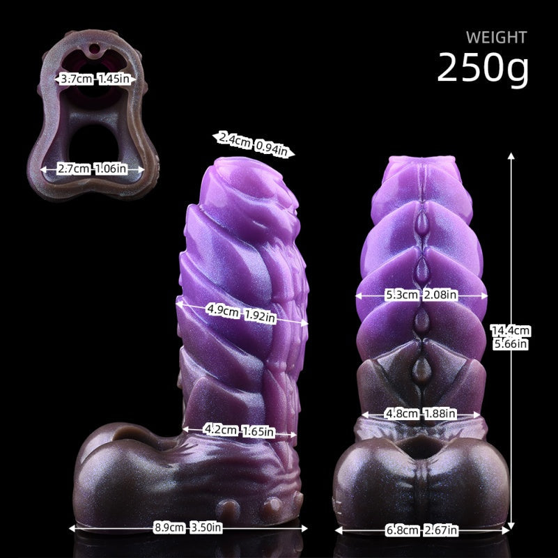 5.5-Inch Fantasy Penissleeve Extender – Flexible Coiling with Bionic Skeleton and Spiral Texture