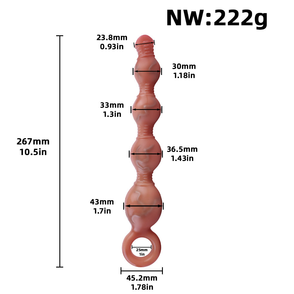 Vibrating Anal Beads Knotted Dildo - 4 Anal Balls Prostate Massager Sex Toys for Women Men