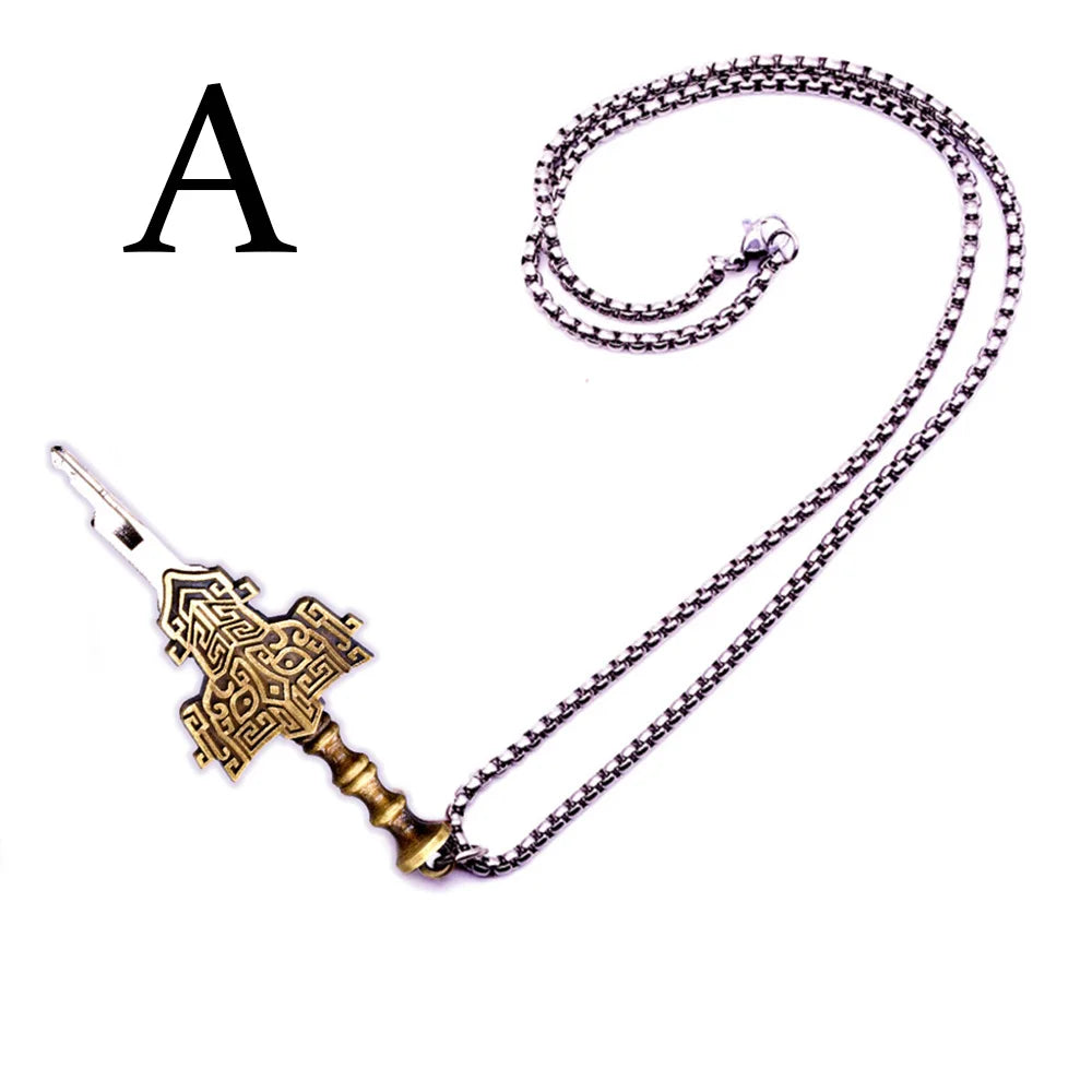 Holy Sword Key Necklace for Chastity Cages – Fantasy Anime Sword Key Accessory
