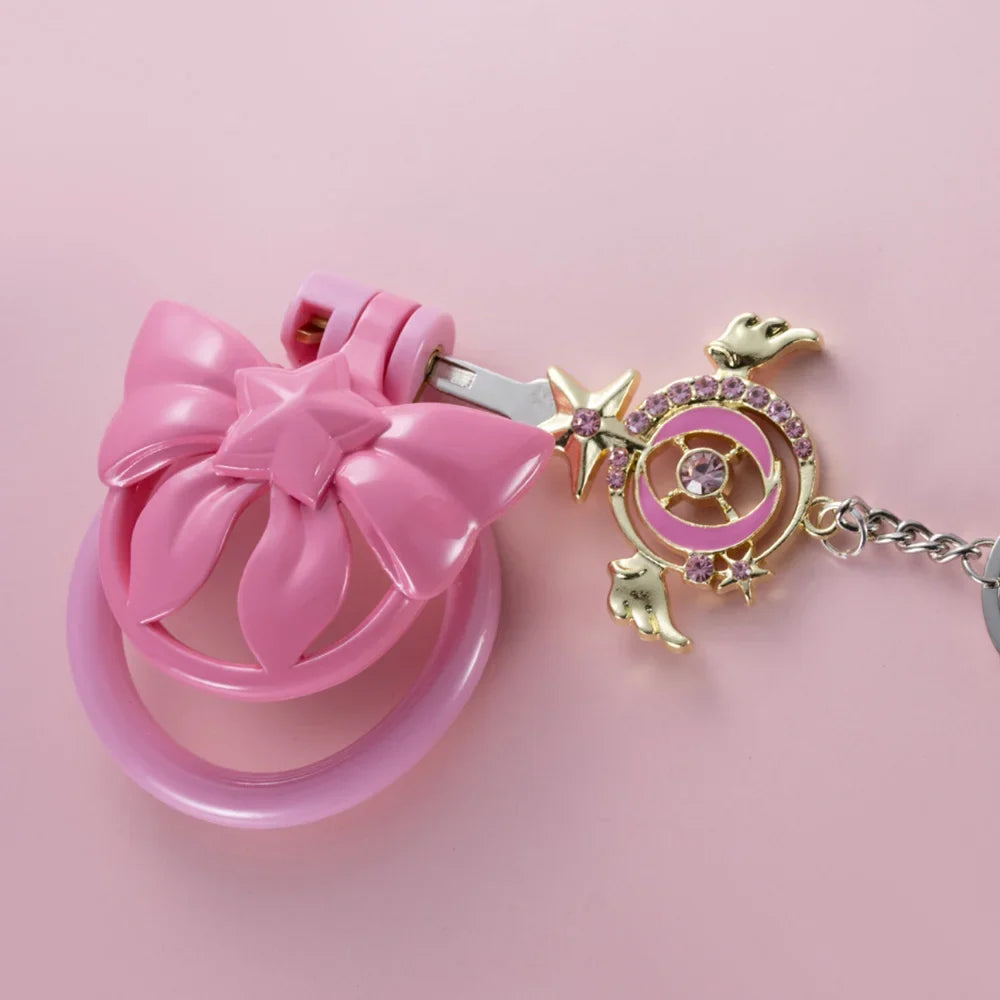 Magical Girl Chastity Key Necklace Set – Anime Wand Style Lock & Key Accessory for Chastity Cages