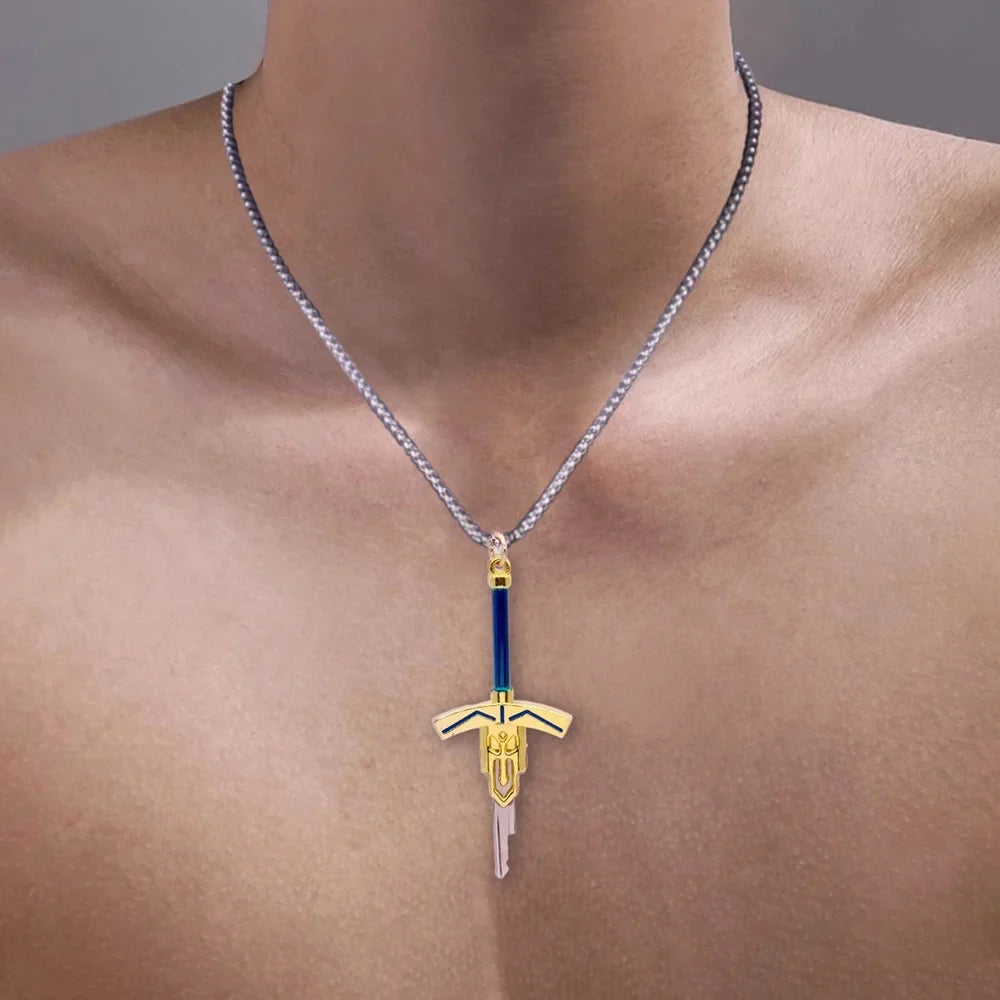 Holy Sword Key Necklace for Chastity Cages – Fantasy Anime Sword Key Accessory
