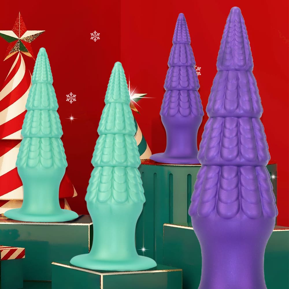 Christmas-Tree-Dildo-Silicone-Butt-Plug-with-Unique-Layered-Design-3-Sizes_5