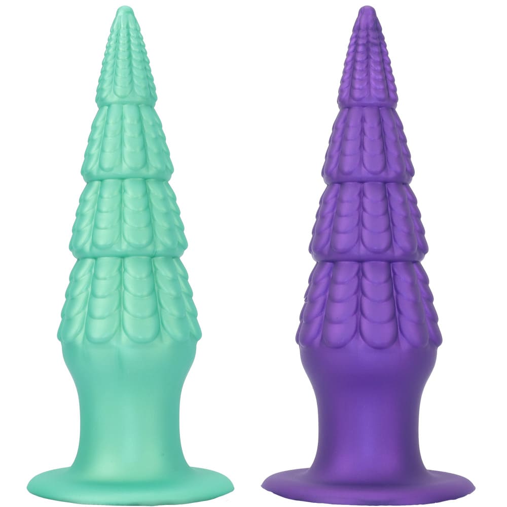 Christmas-Tree-Dildo-Silicone-Butt-Plug-with-Unique-Layered-Design-3-Sizes_8