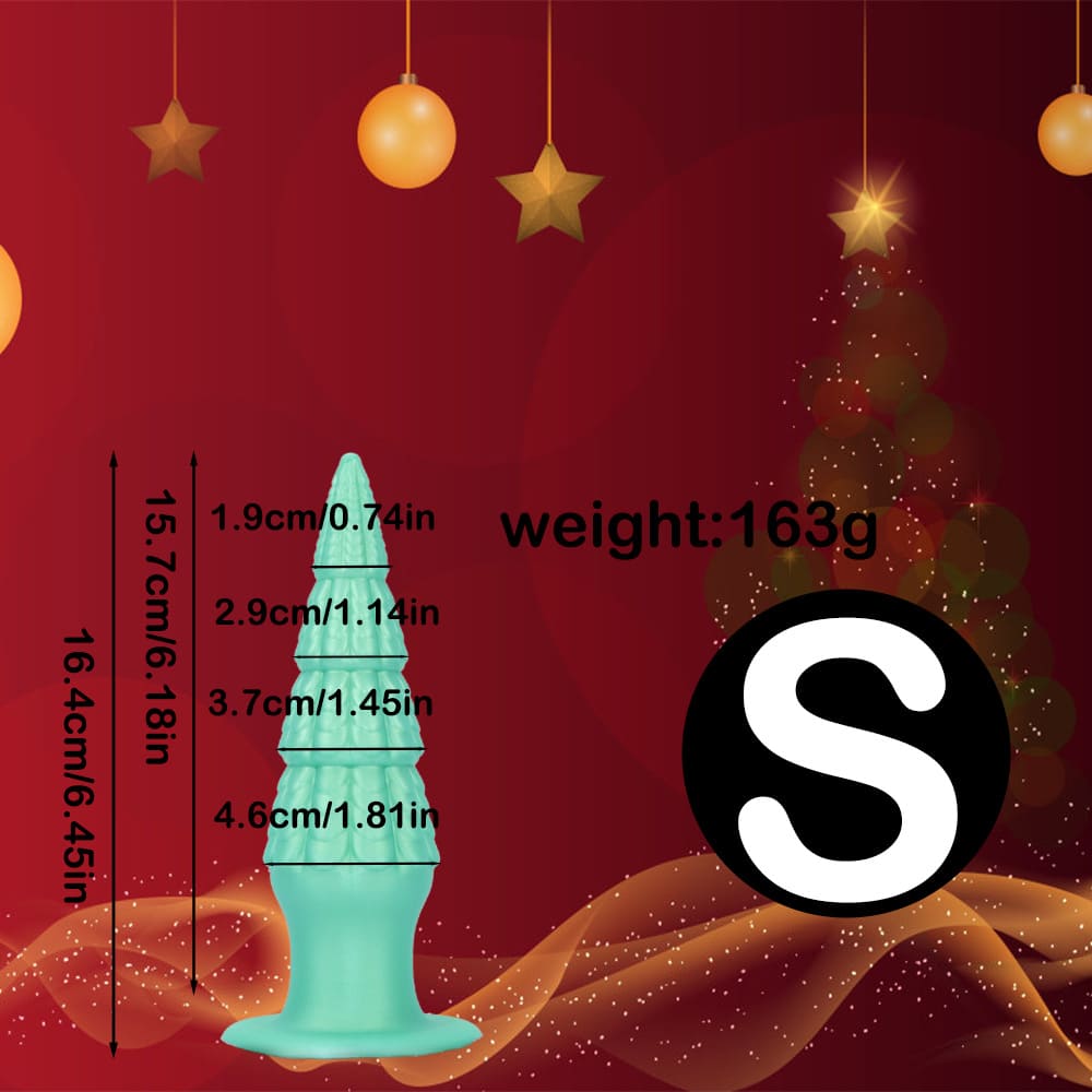 Christmas-Tree-Dildo-Silicone-Butt-Plug-with-Unique-Layered-Design-3-Sizes_9