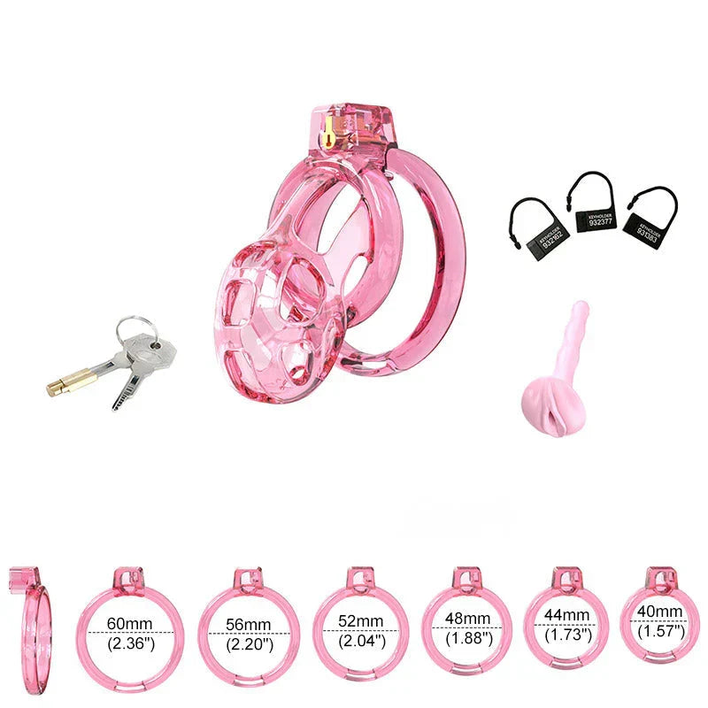 Soft Cobra Chastity Cage Set – Flexible Silicone Cobra Cage with 6 Rings & Lock System
