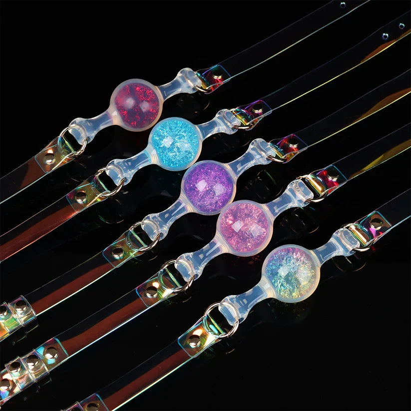 Colorful Crystal Ballgag | Soft Silicone BDSM Mouth Gag for Roleplay & Bondage Games