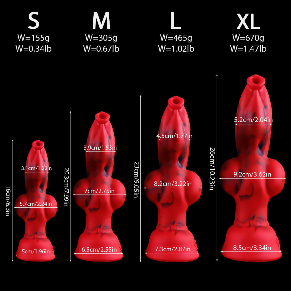 Crimwolf - Wolf Dildo - Knot Dildo - Kanis Dildo - 4 Sizes