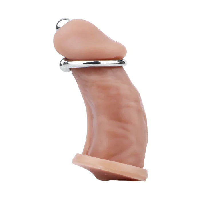 Spiral Textured Prince Albert Wand - 304 Steel Urethral Sound with Ring