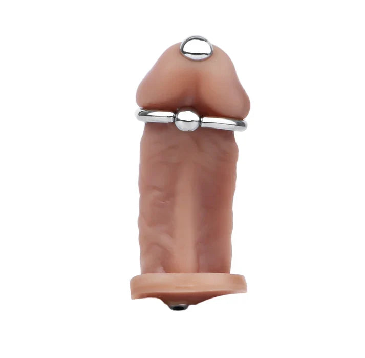 Spiral Textured Prince Albert Wand - 304 Steel Urethral Sound with Ring