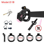 3D Printed Male Chastity Cage with Lock & 5 Rings – Resin Virginity Device with Strap for Men