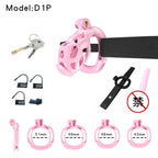 Pink Viper Chastity Cage – 5 Sizes Available, Wearable Base Ring Design