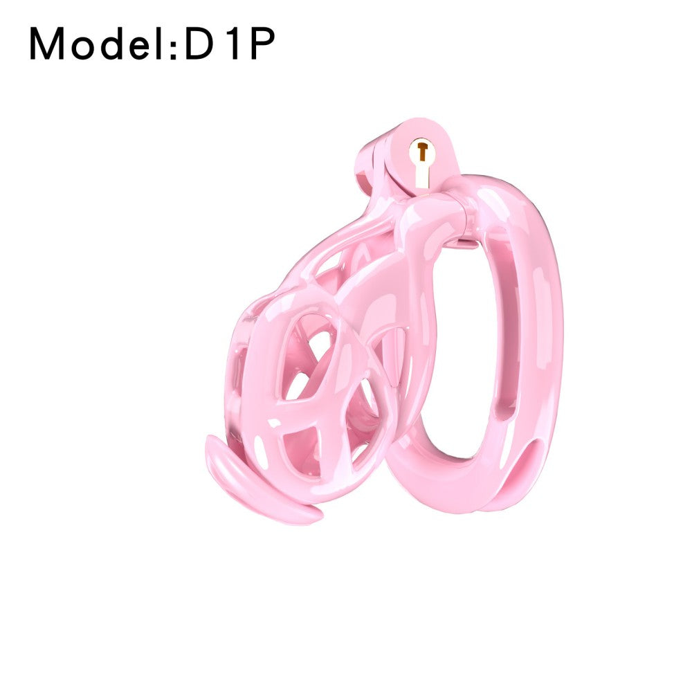 3D Printed Male Chastity Cage with Lock & 5 Rings – Resin Virginity Device with Strap for Men