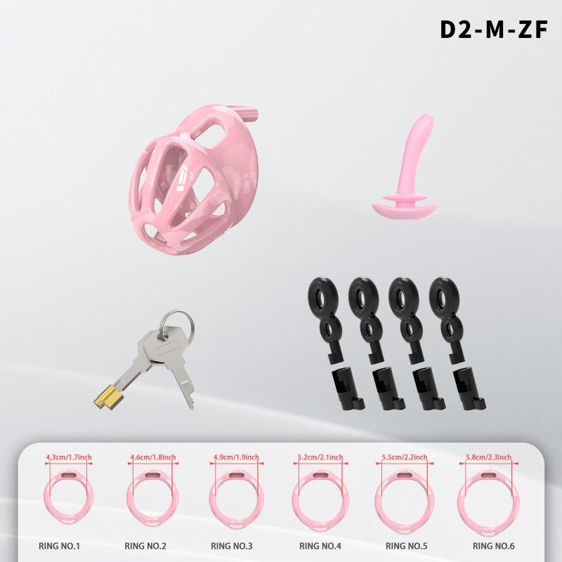 Hollow Design Chastity Cage | Adjustable Ring Locking Device with Harness Strap (D2)