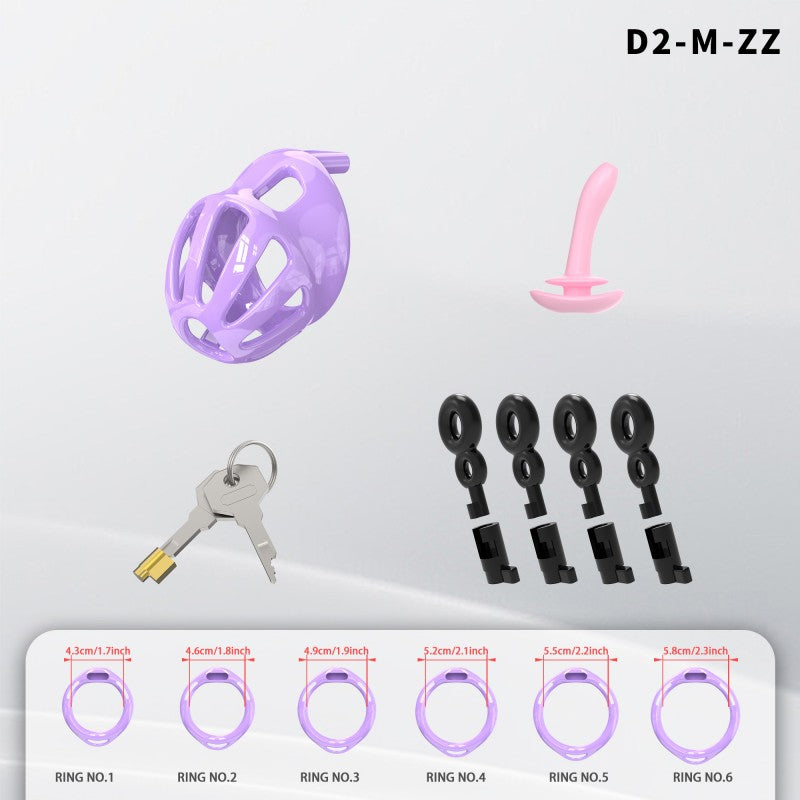 Hollow Design Chastity Cage | Adjustable Ring Locking Device with Harness Strap (D2)