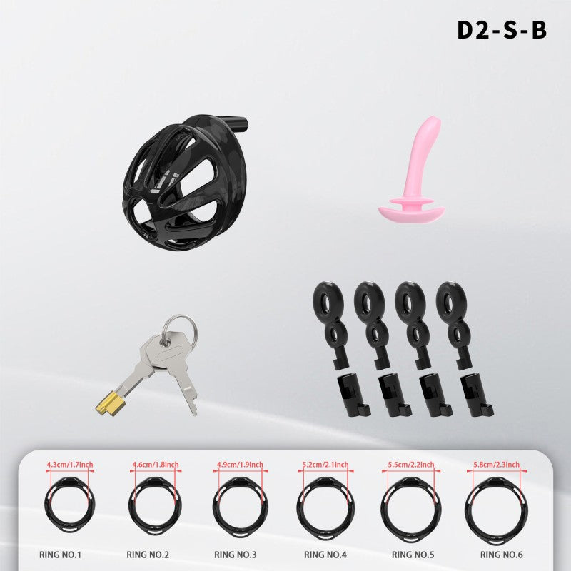 Hollow Design Chastity Cage | Adjustable Ring Locking Device with Harness Strap (D2)