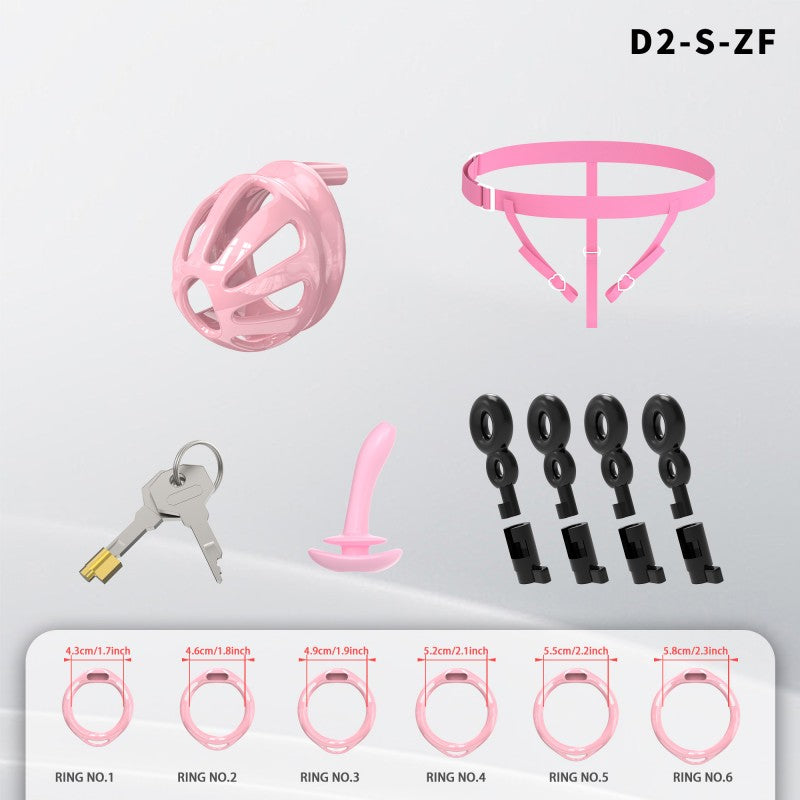 Hollow Design Chastity Cage | Adjustable Ring Locking Device with Harness Strap (D2)