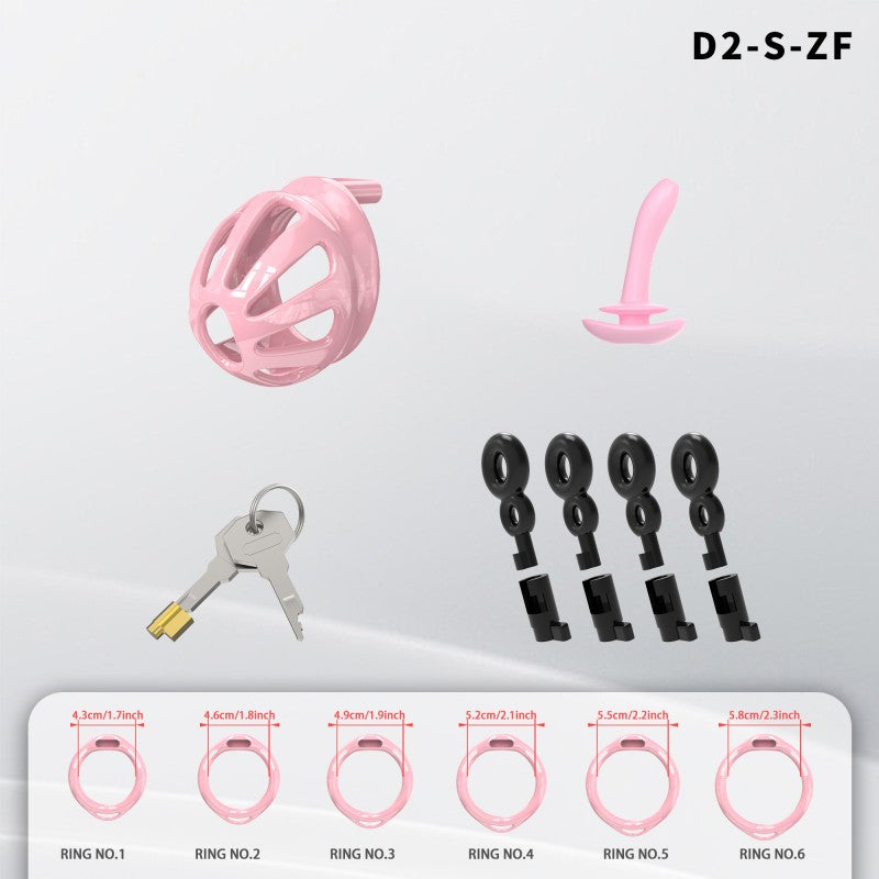 Hollow Design Chastity Cage | Adjustable Ring Locking Device with Harness Strap (D2)