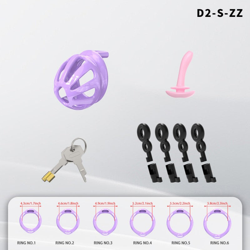 Hollow Design Chastity Cage | Adjustable Ring Locking Device with Harness Strap (D2)