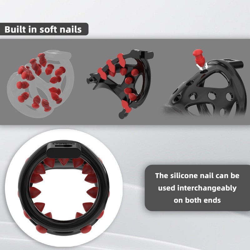 Silicone Soft Nail Modular Chastity Cage System GSD Wearable Chastity Device