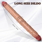 Domlust Realistic Double Ended Dildo – Platinum Silicone Ultra-Flexible Fleshy Texture Lesbian & Couples Sex Toy