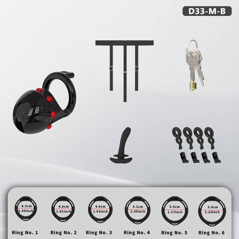Adjustable Chastity Cage with Removable Silicone Studs | Remote Plug Compatible Locking Device