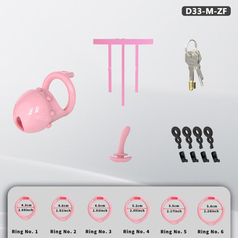 Adjustable Chastity Cage with Removable Silicone Studs | Remote Plug Compatible Locking Device