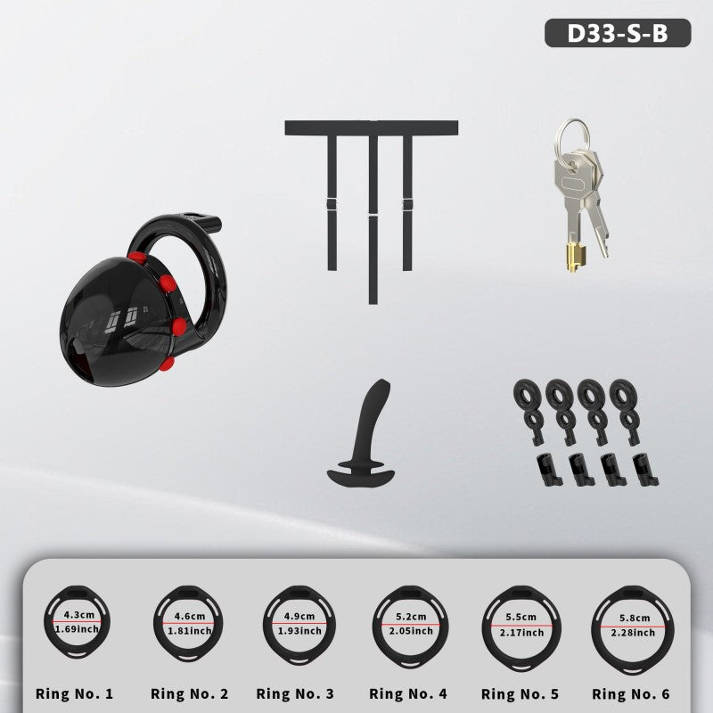 Adjustable Chastity Cage with Removable Silicone Studs | Remote Plug Compatible Locking Device