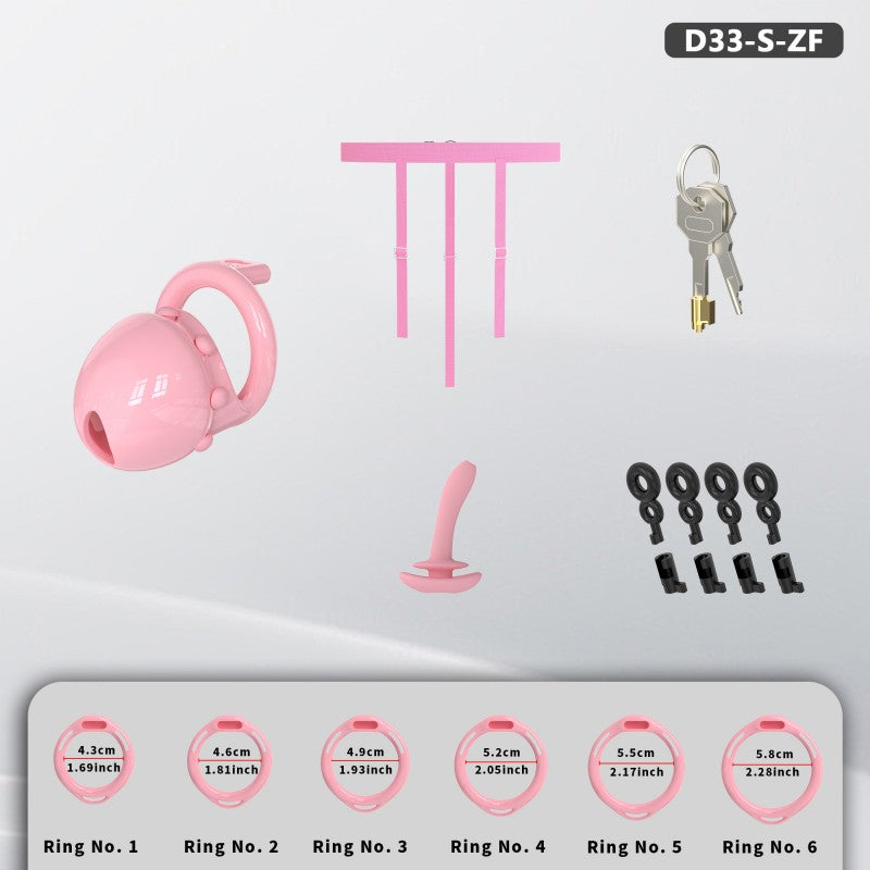 Adjustable Chastity Cage with Removable Silicone Studs | Remote Plug Compatible Locking Device