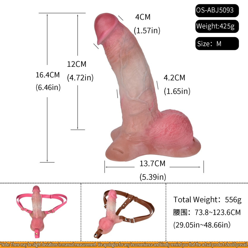 Realistic Strap-On Dildo Dual-Density Silicone Wearable Penis for Lesbian Couples & Role Play
