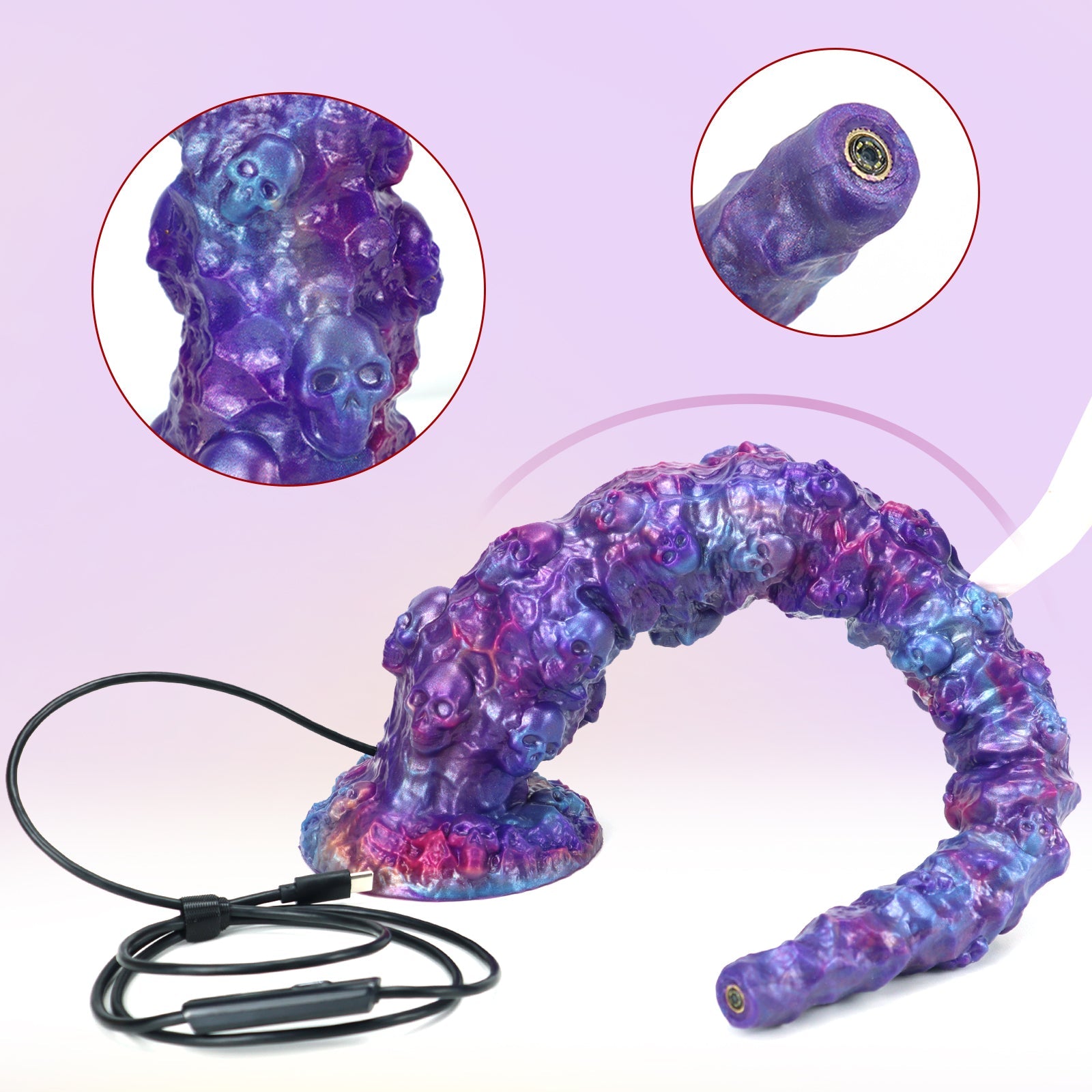 Flexible Camera Dildo Long Tentacle Texture Novelty Toy with Visual Phone App Connection