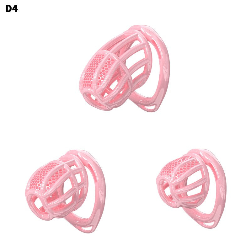 Honeycomb Mesh Adjustable Chastity Cage with Harness Strap (D4)
