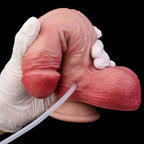 Strap-On Squirting Dildo | G-Spot Curved Platinum Silicone Button-Release – Domlust