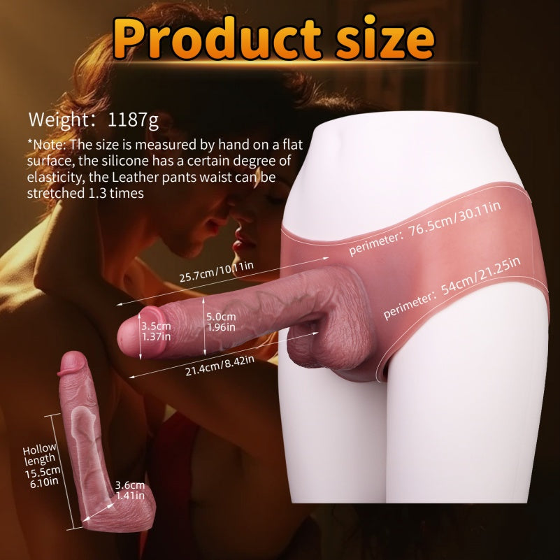 10 Inch Penis Huge Cock Sleeve Sheath Underwear - Silicone Penissleeve Extender Pants for Men