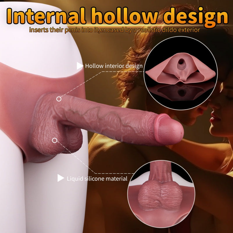 10 Inch Penis Huge Cock Sleeve Sheath Underwear - Silicone Penissleeve Extender Pants for Men