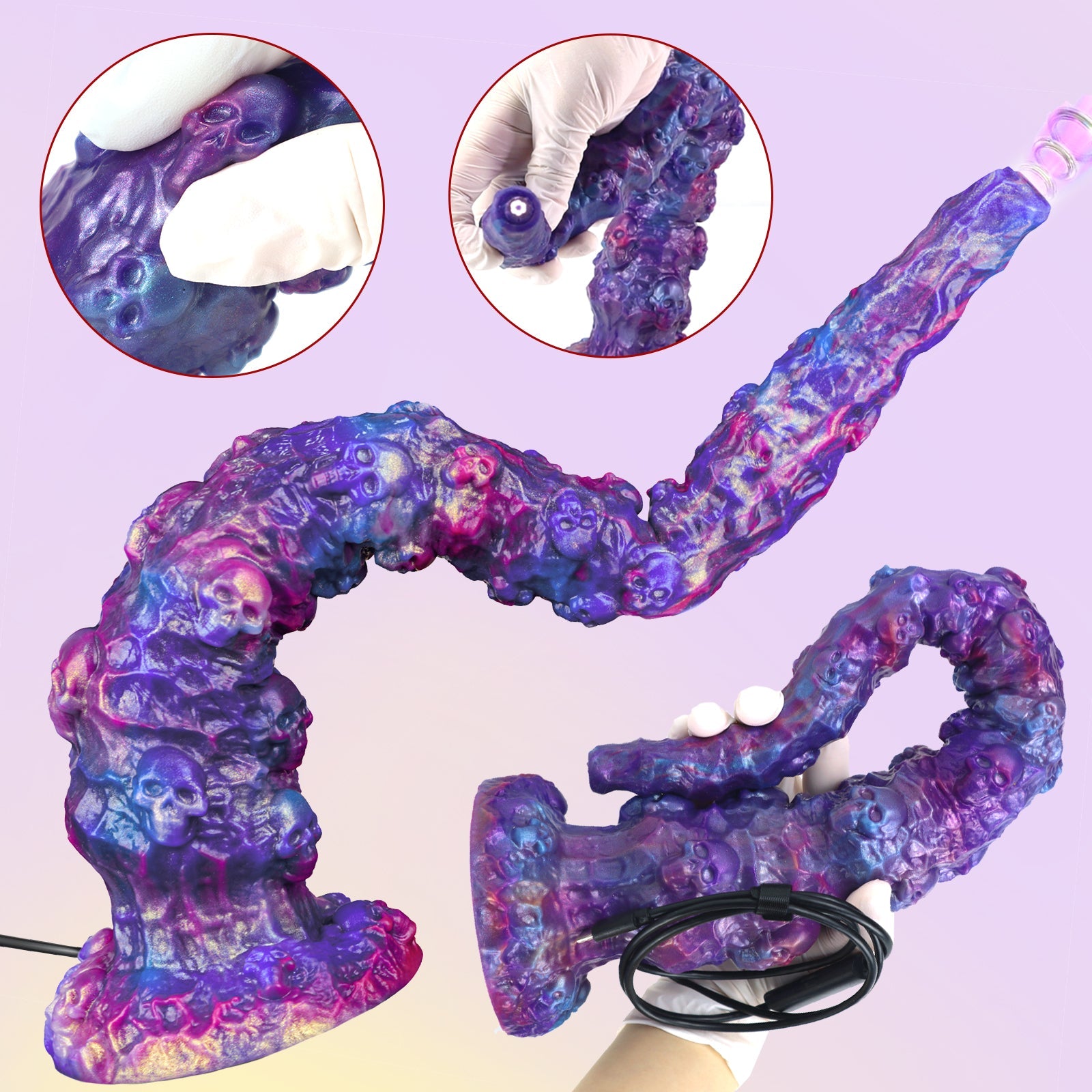 Flexible Camera Dildo Long Tentacle Texture Novelty Toy with Visual Phone App Connection
