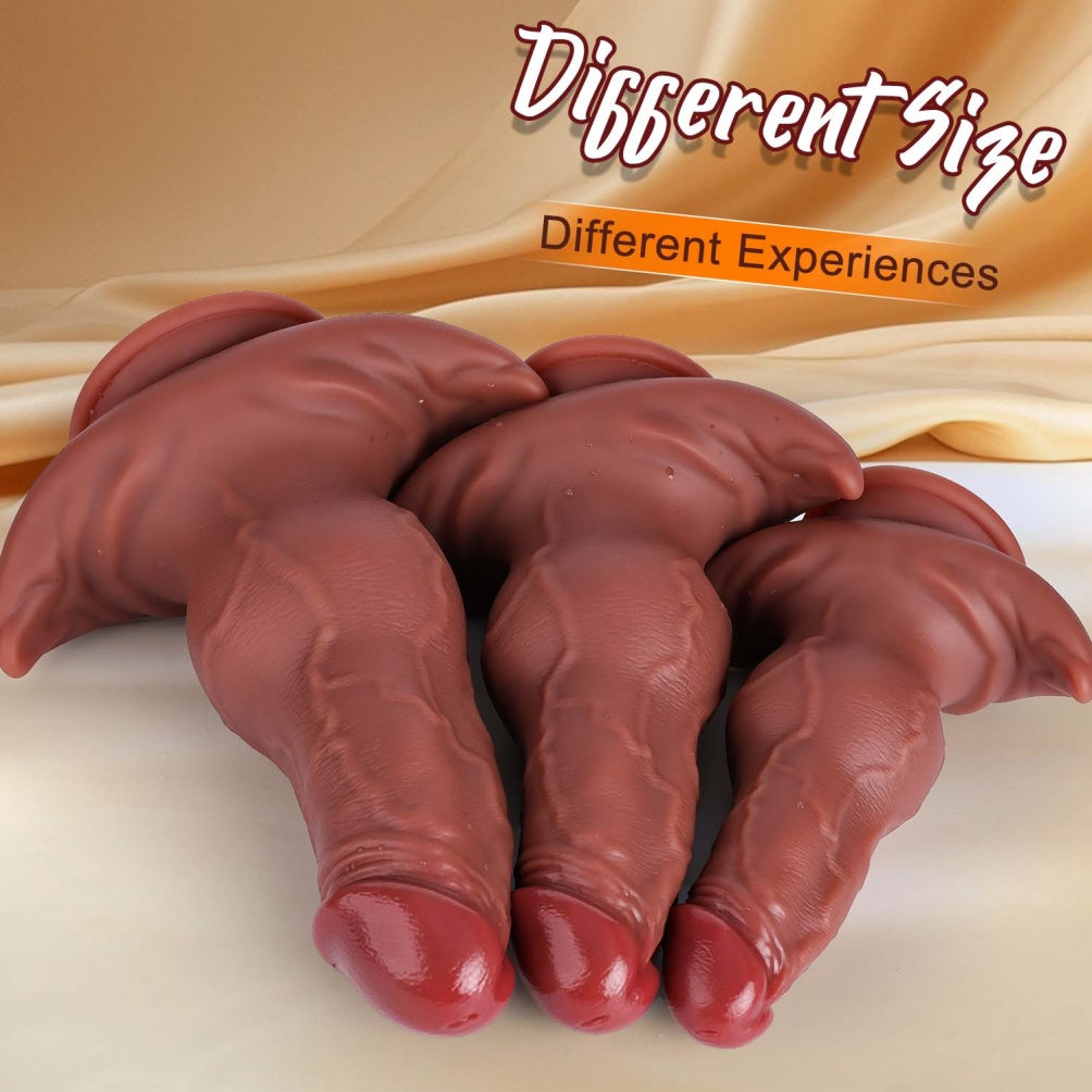 Platinum Silicone Knot Dildo – Fantasy Monster with Suction Cup & T-Base | Domlust