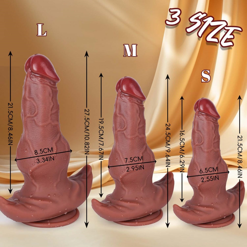 Platinum Silicone Knot Dildo – Fantasy Monster with Suction Cup & T-Base | Domlust