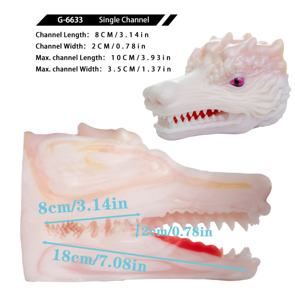 White Dragon Torso Pocket Pussy – Fantasy Oral Silicone Masturbator | Domlust Fetish