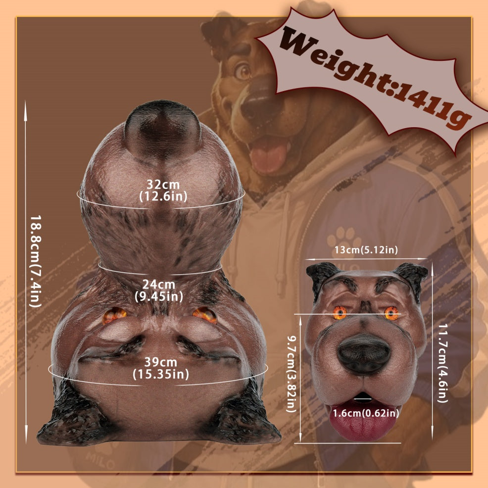 Loyal Dog Milo – Fantasy Animal Head Pocket Pussy | Blowjob Masturbator | Platinum Silicone